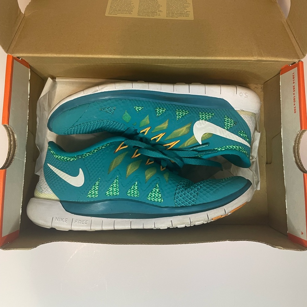Nike Womens Free 5.0 Running Shoes Teal Green